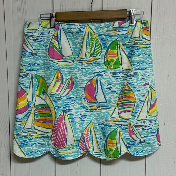 Lilly Pulitzer Lynnie Skirt You Gotta Regatta, Size 8, Excellent Condition! - Picture 2 of 10